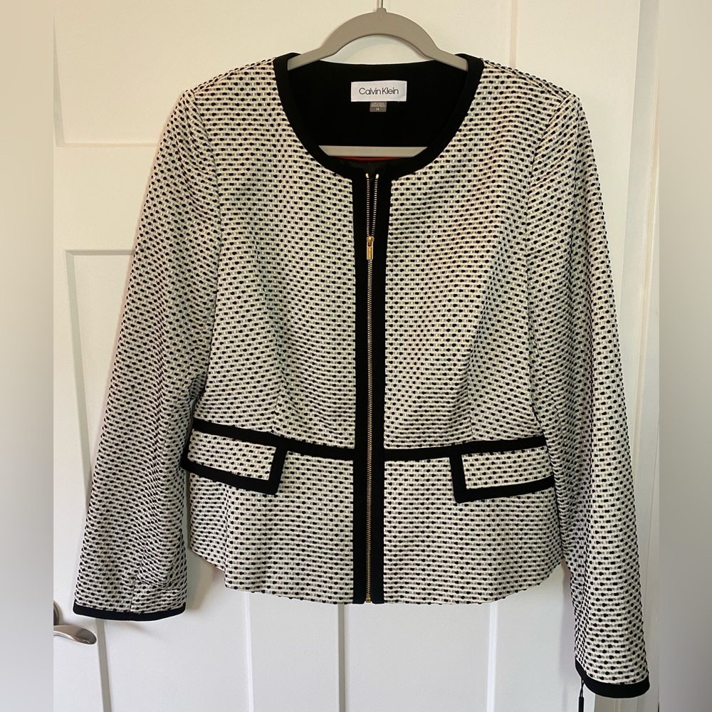 Calvin Klein Women's Black and White Jacket